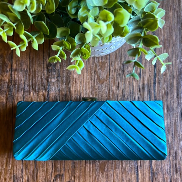 Nordstrom Handbags - NORDSTROM Teal Blue Clutch